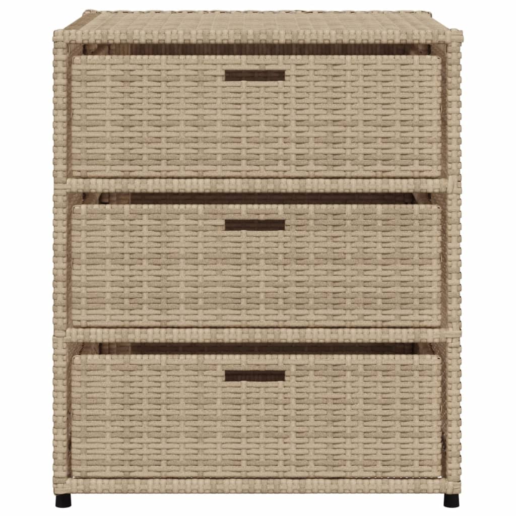 Armadietto Portaoggetti da Giardino Beige 55x59x69cm Polyrattan - homemem39