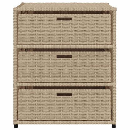 Armadietto Portaoggetti da Giardino Beige 55x59x69cm Polyrattan - homemem39