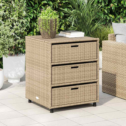 Armadietto Portaoggetti da Giardino Beige 55x59x69cm Polyrattan - homemem39