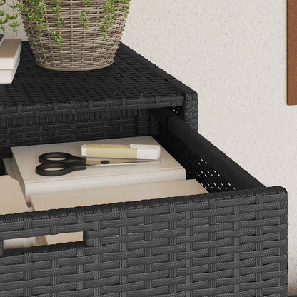 Armadietto Portaoggetti da Giardino Nero 55x55x111cm Polyrattan - homemem39
