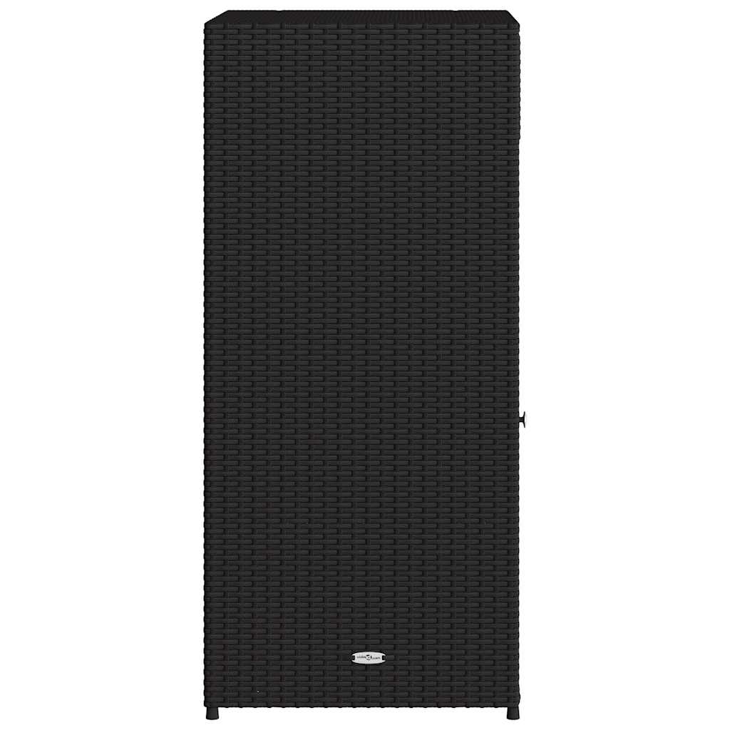 Armadietto Portaoggetti da Giardino Nero 55x55x111cm Polyrattan - homemem39