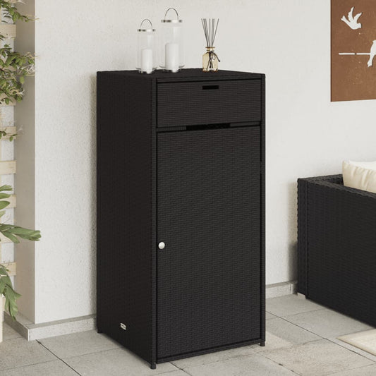 Armadietto Portaoggetti da Giardino Nero 55x55x111cm Polyrattan - homemem39