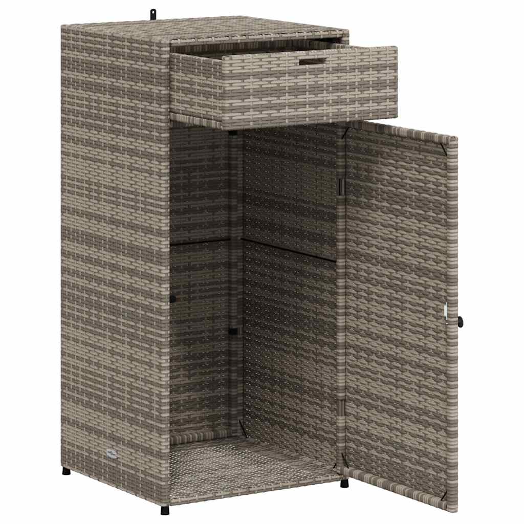 Armadietto Portaoggetti Giardino Grigio 55x55x111cm Polyrattan - homemem39