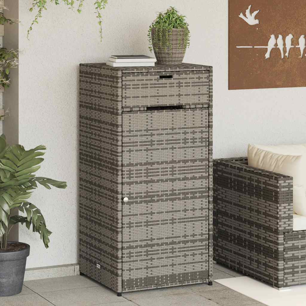 Armadietto Portaoggetti Giardino Grigio 55x55x111cm Polyrattan - homemem39