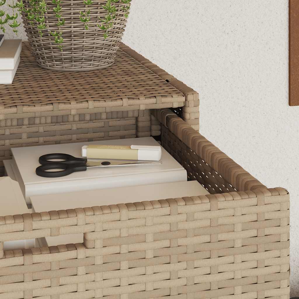 Armadietto Portaoggetti Giardino Beige 55x55x111cm Polyrattan - homemem39