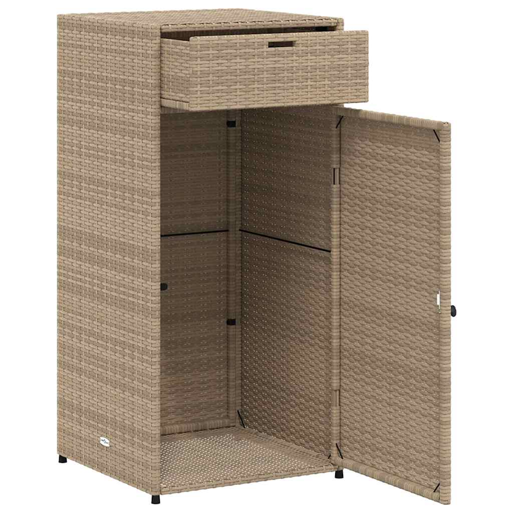 Armadietto Portaoggetti Giardino Beige 55x55x111cm Polyrattan - homemem39