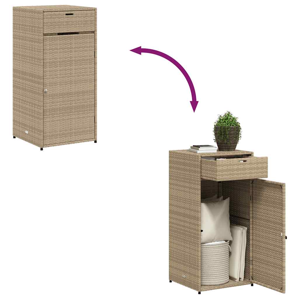 Armadietto Portaoggetti Giardino Beige 55x55x111cm Polyrattan - homemem39