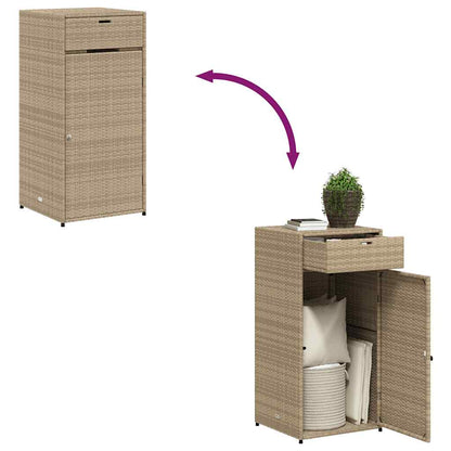 Armadietto Portaoggetti Giardino Beige 55x55x111cm Polyrattan - homemem39