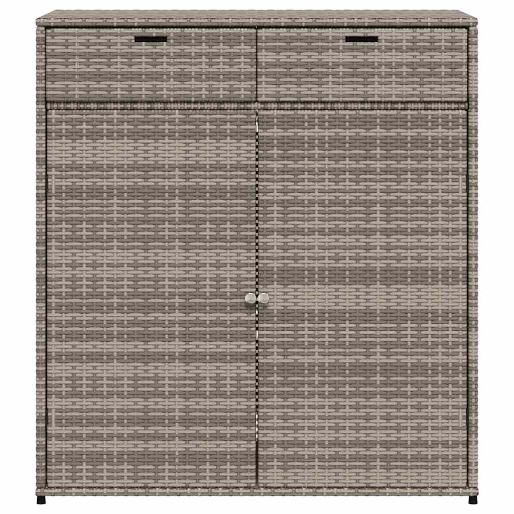 Armadietto Portaoggetti Giardino Grigio 105x55x113cm Polyrattan - homemem39
