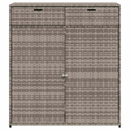Armadietto Portaoggetti Giardino Grigio 105x55x113cm Polyrattan - homemem39