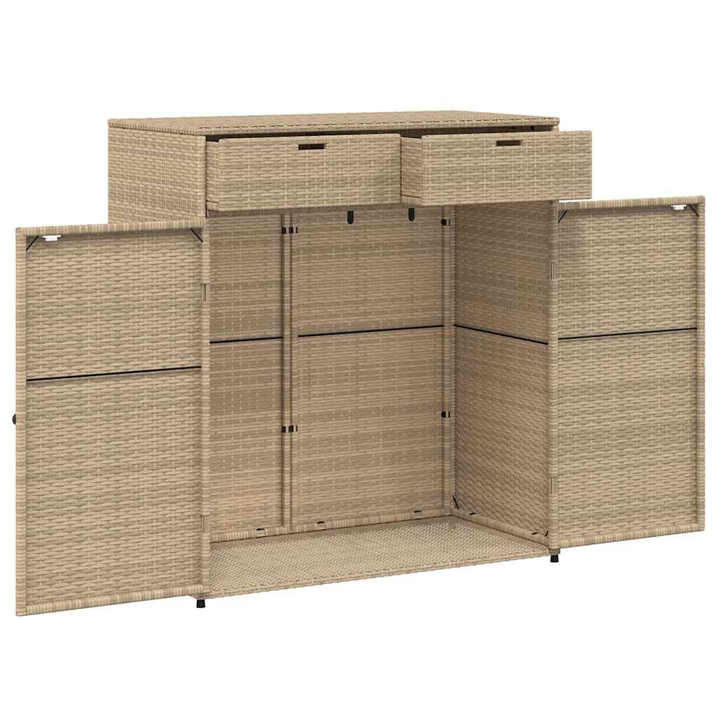 Armadietto Portaoggetti Giardino Grigio 105x55x113cm Polyrattan - homemem39