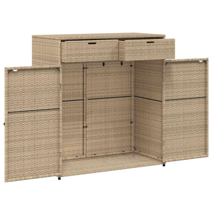 Armadietto Portaoggetti Giardino Grigio 105x55x113cm Polyrattan - homemem39