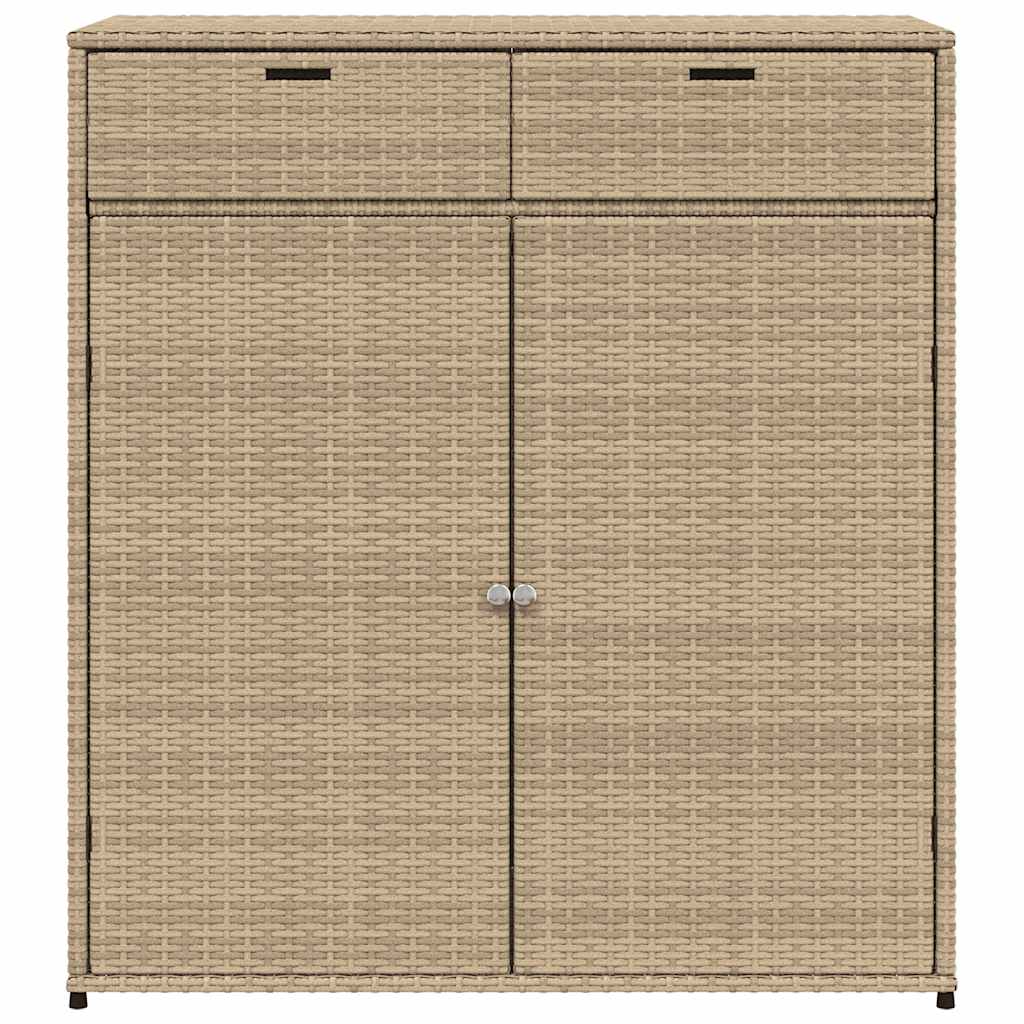 Armadietto Portaoggetti Giardino Beige 105x55x113cm Polyrattan - homemem39