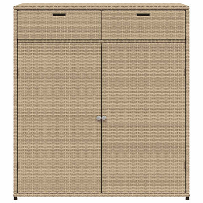 Armadietto Portaoggetti Giardino Beige 105x55x113cm Polyrattan - homemem39