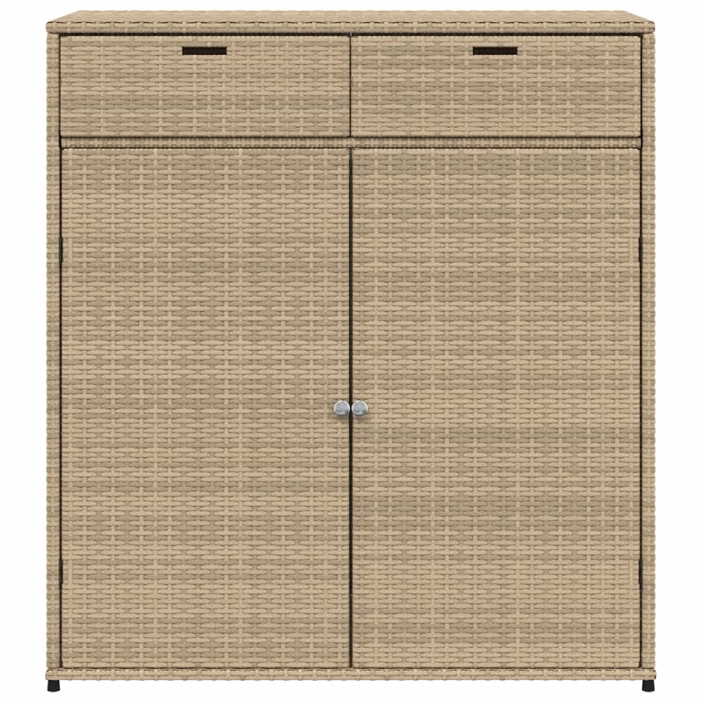 Armadietto Portaoggetti Giardino Beige 105x55x113cm Polyrattan - homemem39