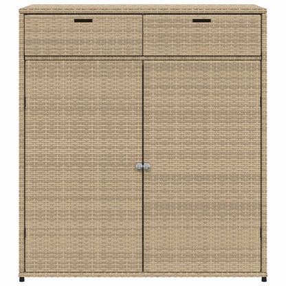 Armadietto Portaoggetti Giardino Beige 105x55x113cm Polyrattan - homemem39