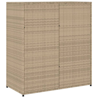 Armadietto Portaoggetti Giardino Beige 105x55x113cm Polyrattan - homemem39