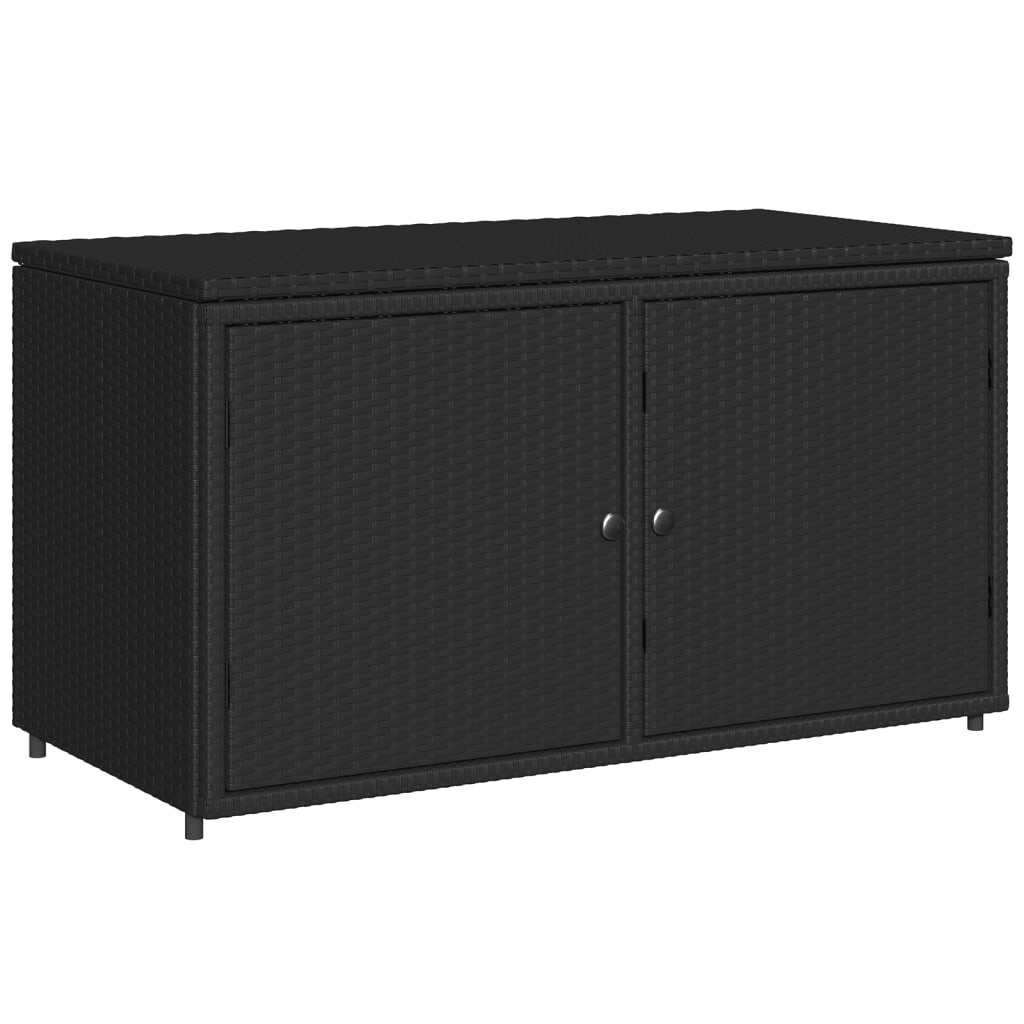Armadietto Portaoggetti Giardino Nero 110x55x60,5cm Polyrattan - homemem39