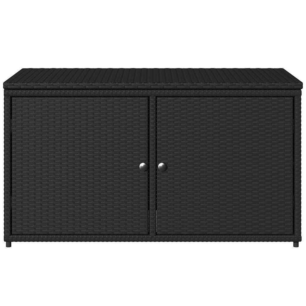 Armadietto Portaoggetti Giardino Nero 110x55x60,5cm Polyrattan | homemem39
