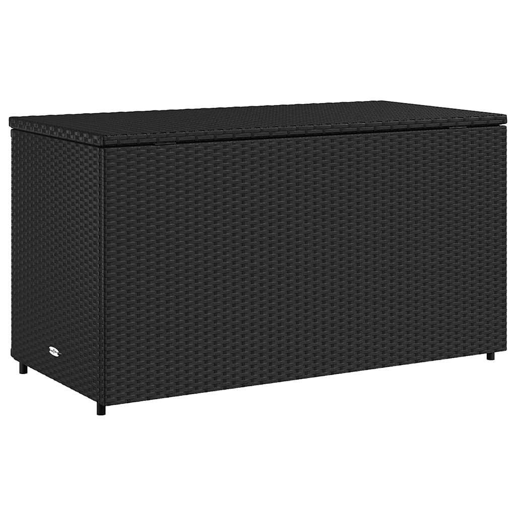 Armadietto Portaoggetti Giardino Nero 110x55x60,5cm Polyrattan | homemem39