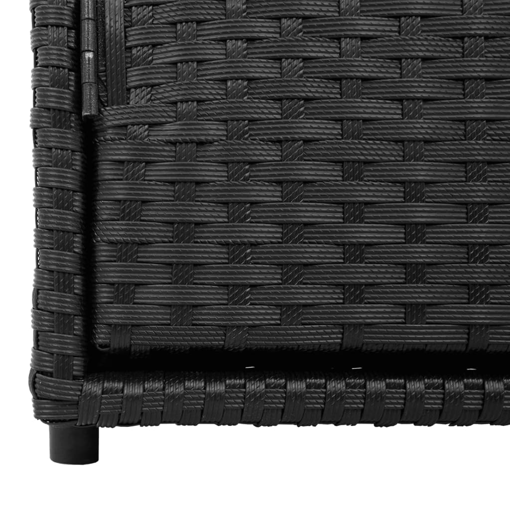 Armadietto Portaoggetti Giardino Nero 110x55x60,5cm Polyrattan - homemem39