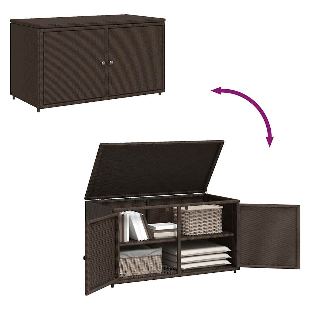 Armadietto Portaoggetti Giardino Marrone 110x55x60,5 Polyrattan - homemem39