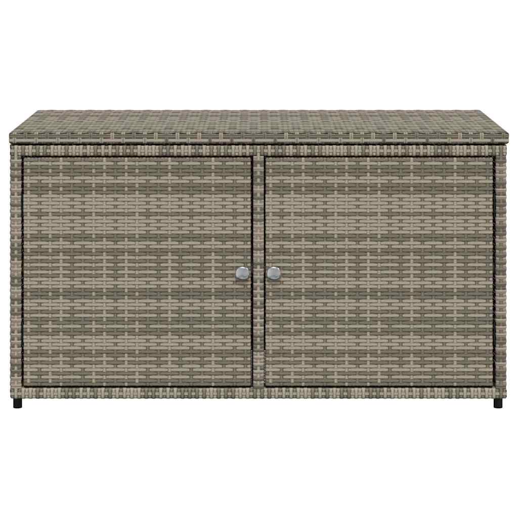 Armadietto Portaoggetti Giardino Grigio 110x55x60,5 Polyrattan - homemem39
