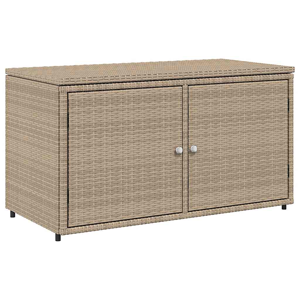 Armadietto Portaoggetti Giardino Beige 110x55x60,5cm Polyrattan - homemem39