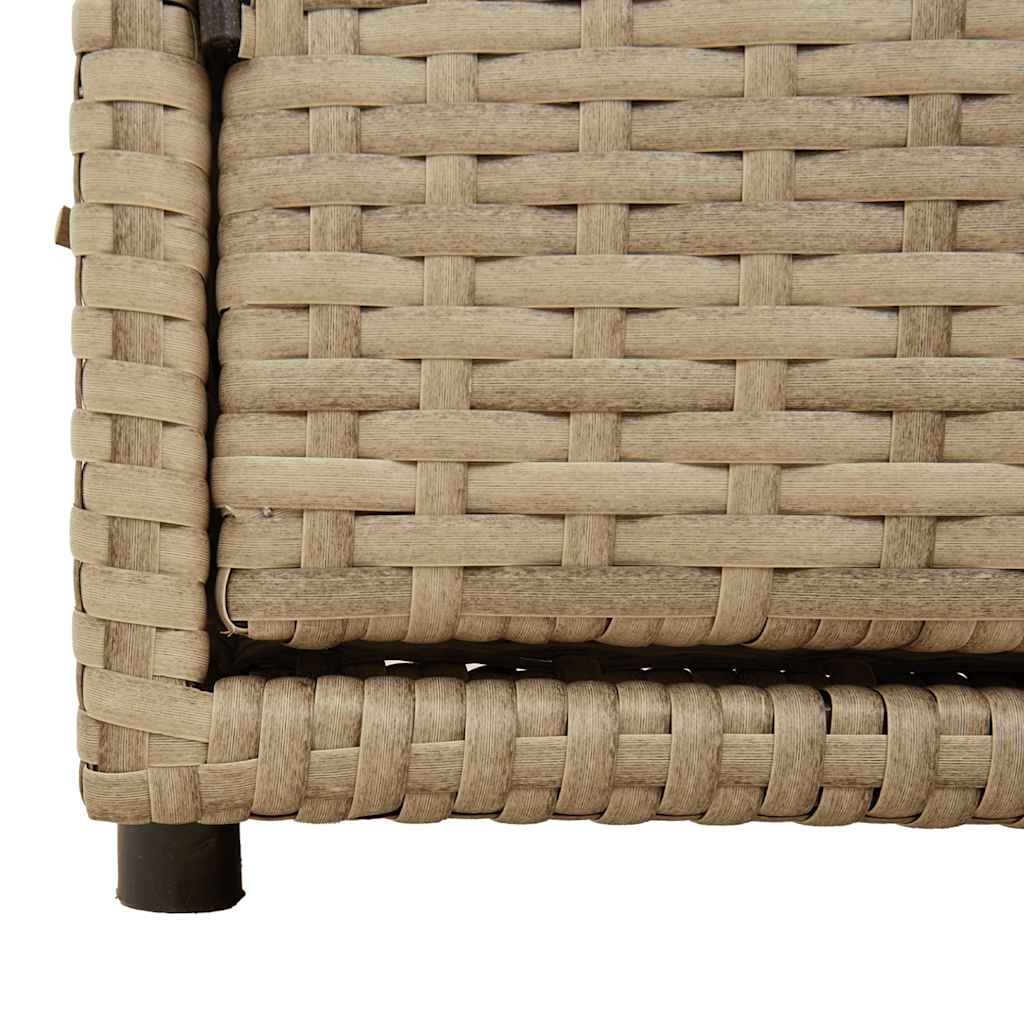 Armadietto Portaoggetti Giardino Beige 110x55x60,5cm Polyrattan - homemem39