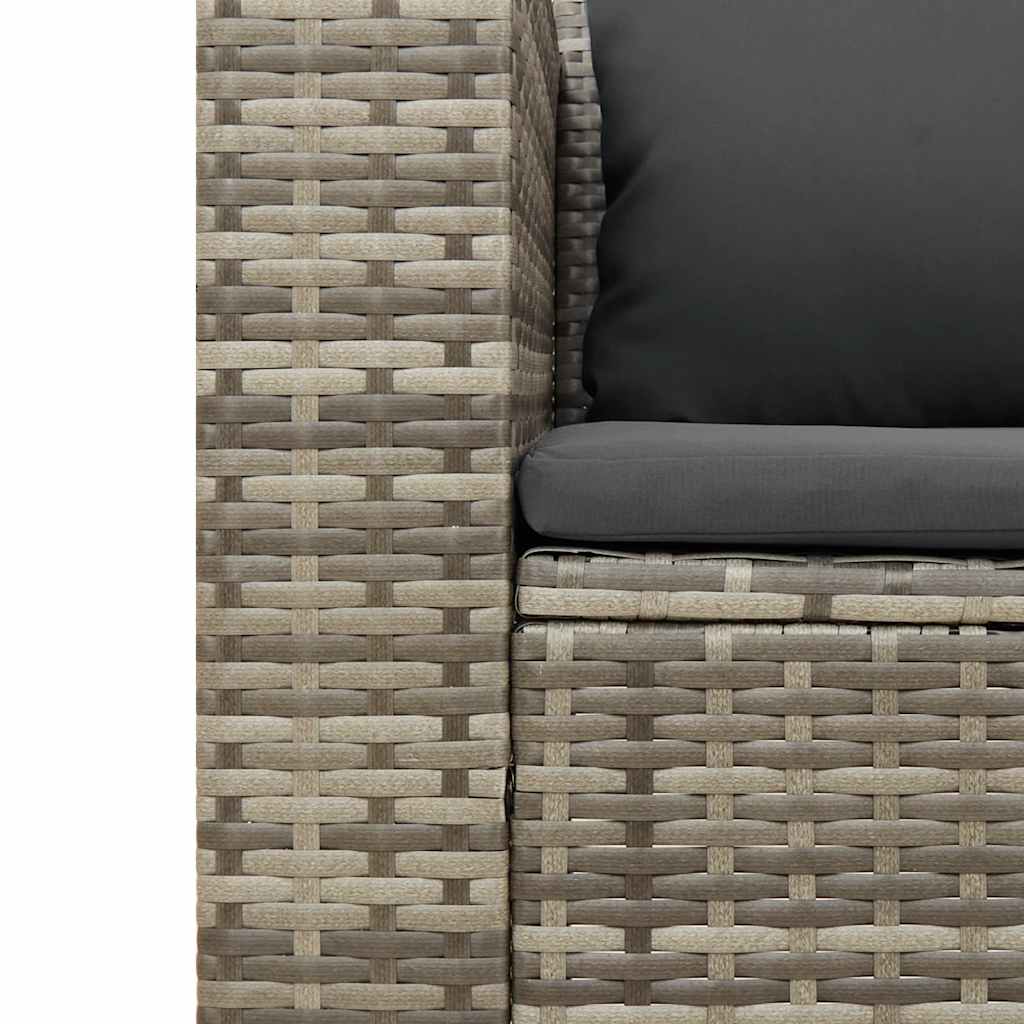 Set Divano Giardino 5 pz con Cuscini Grigio Polyrattan Acacia | homemem39
