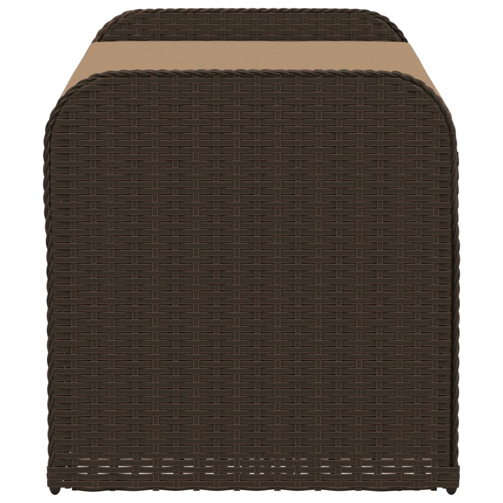 Cassapanca con Cuscino Marrone 115x51x52 cm in Polyrattan | homemem39