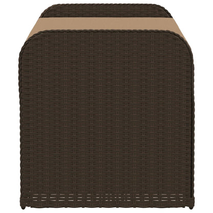 Cassapanca con Cuscino Marrone 115x51x52 cm in Polyrattan | homemem39