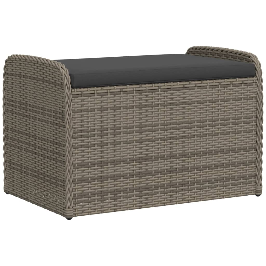 Cassapanca con Cuscino Grigia 80x51x52 cm in Polyrattan | homemem39