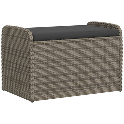 Cassapanca con Cuscino Grigia 80x51x52 cm in Polyrattan | homemem39