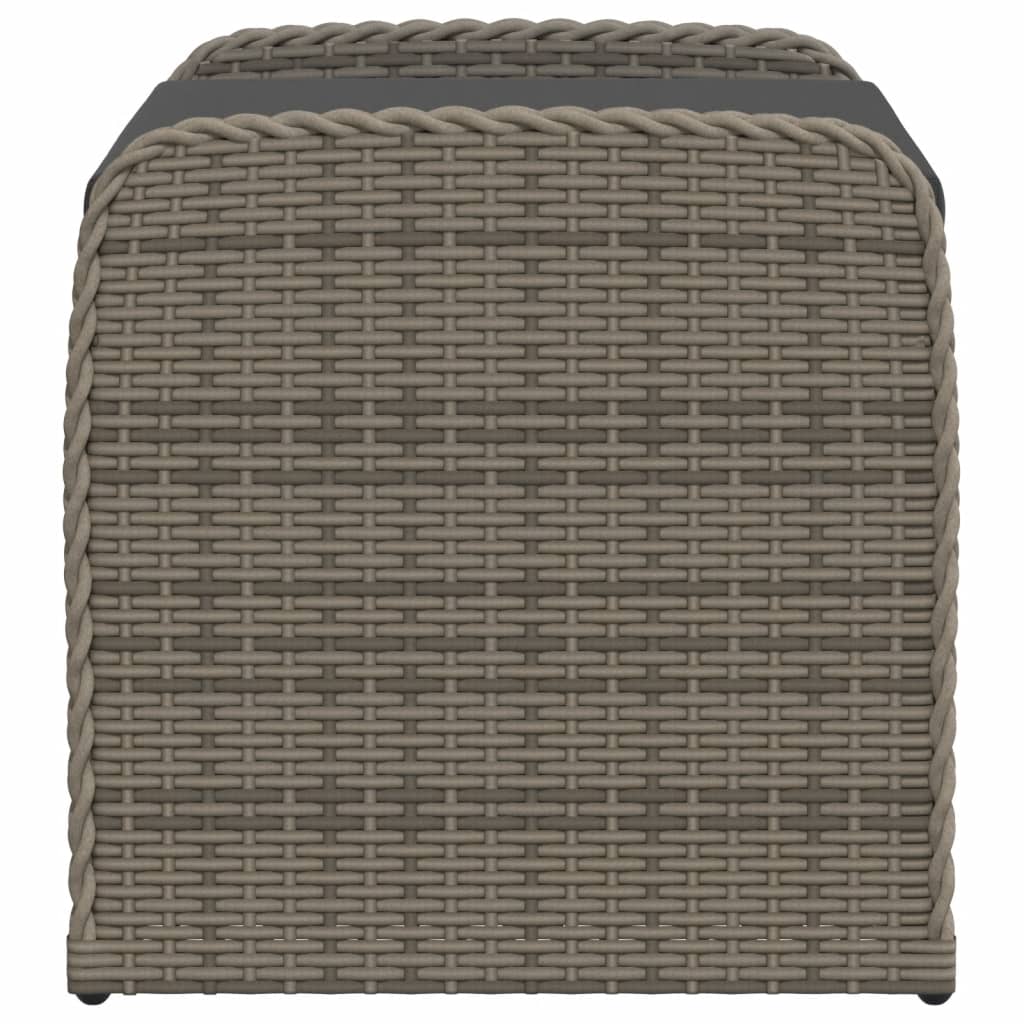 Cassapanca con Cuscino Grigia 80x51x52 cm in Polyrattan | homemem39