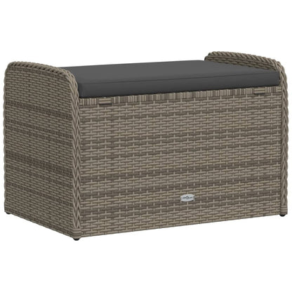 Cassapanca con Cuscino Grigia 80x51x52 cm in Polyrattan | homemem39
