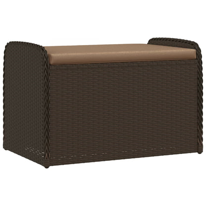 Cassapanca con Cuscino Marrone 80x51x52 cm in Polyrattan | homemem39