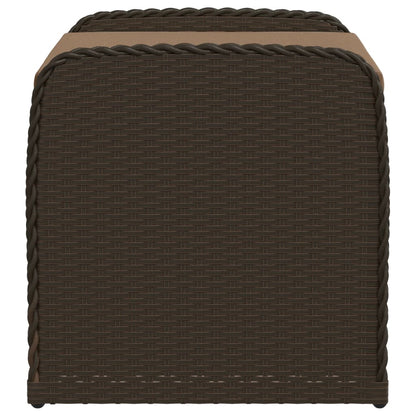 Cassapanca con Cuscino Marrone 80x51x52 cm in Polyrattan | homemem39