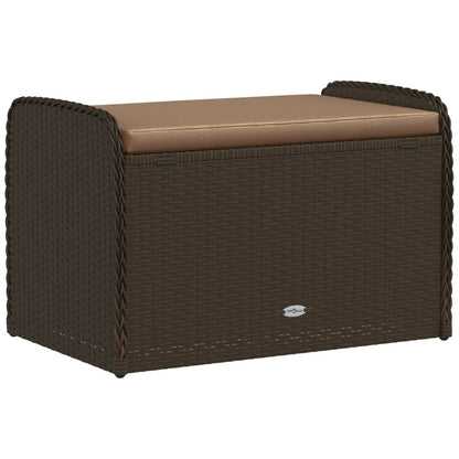 Cassapanca con Cuscino Marrone 80x51x52 cm in Polyrattan | homemem39