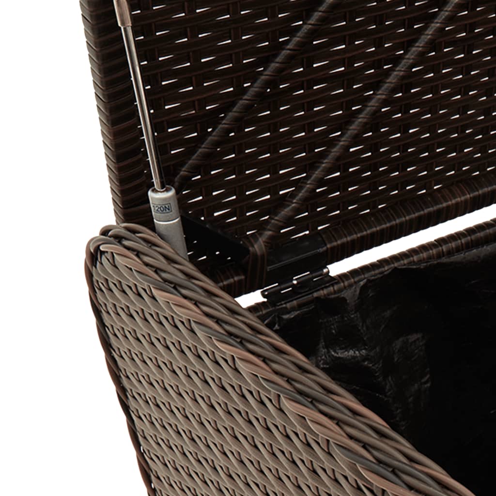 Cassapanca con Cuscino Marrone 80x51x52 cm in Polyrattan | homemem39