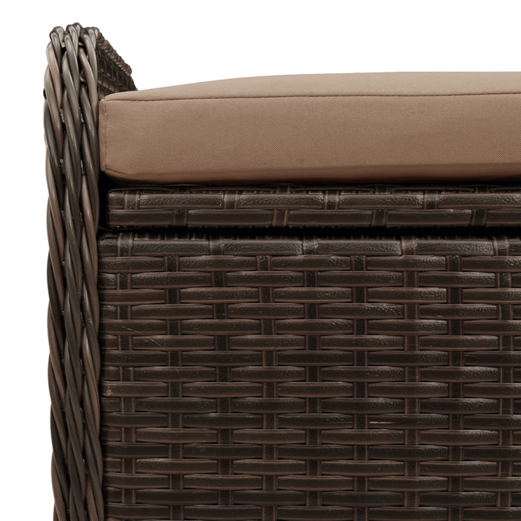 Cassapanca con Cuscino Marrone 80x51x52 cm in Polyrattan | homemem39
