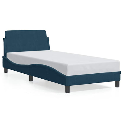 Giroletto con Testiera Dover Blu 80x200 cm in Velluto | homemem39