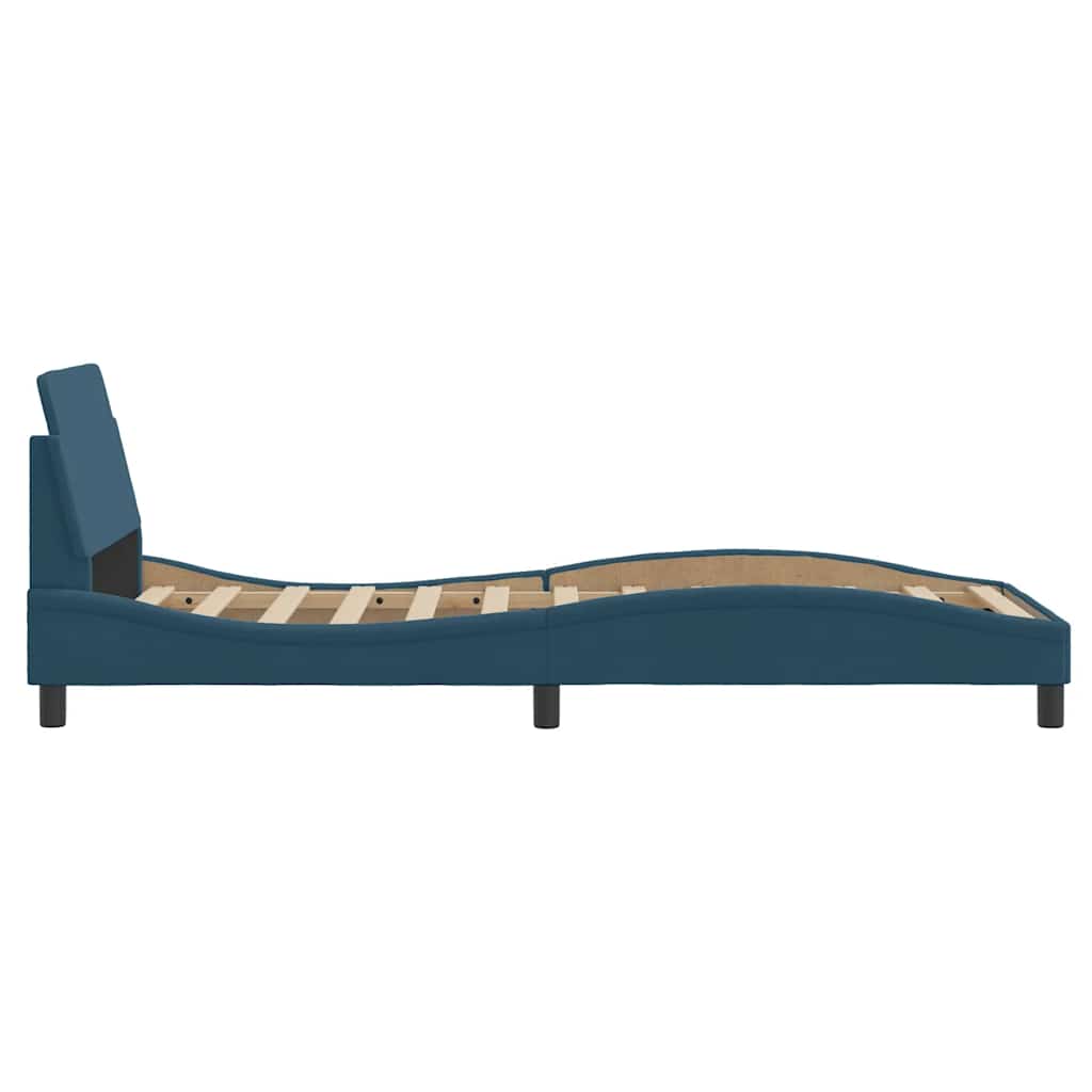 Giroletto con Testiera Dover Blu 80x200 cm in Velluto | homemem39