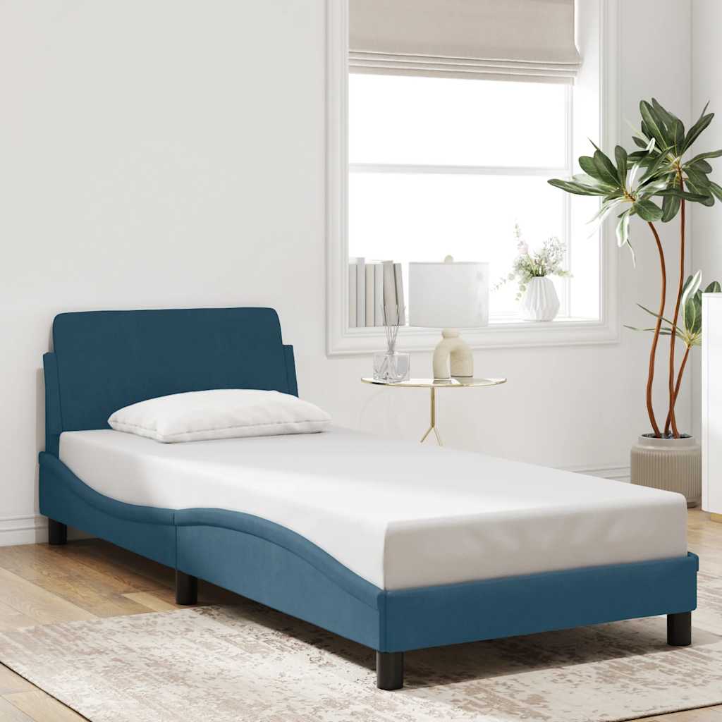 Giroletto con Testiera Dover Blu 80x200 cm in Velluto | homemem39