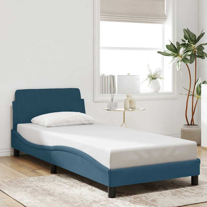 Giroletto con Testiera Dover Blu 80x200 cm in Velluto | homemem39