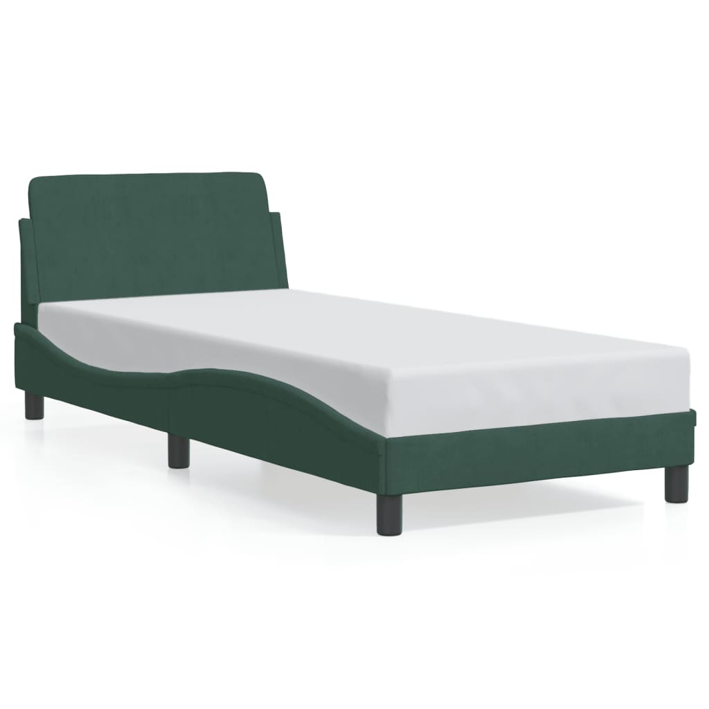 Giroletto senza Materasso Verde Scuro 90x200 cm in Velluto - homemem39