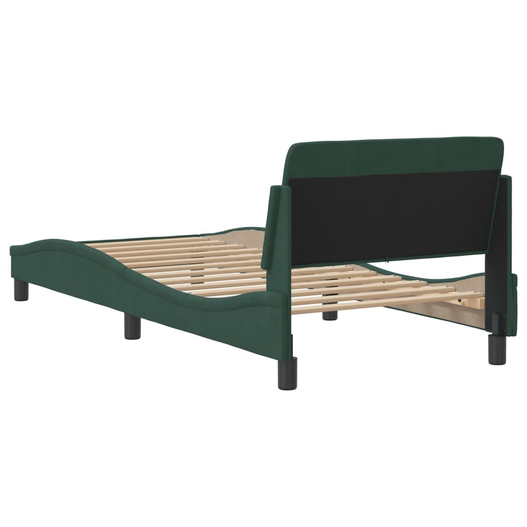 Giroletto senza Materasso Verde Scuro 90x200 cm in Velluto - homemem39