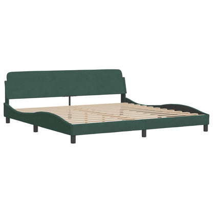 Giroletto senza Materasso Verde Scuro 200x200 cm in Velluto - homemem39