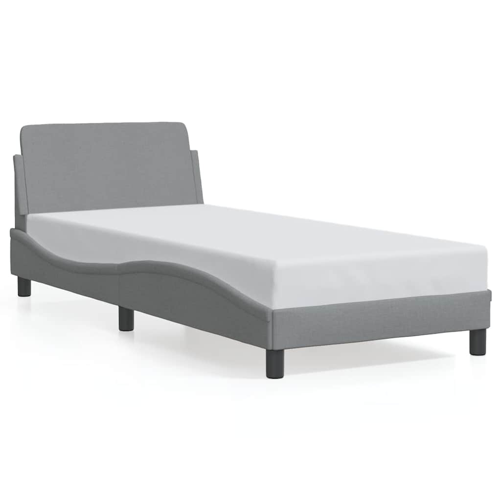 Struttura letto Dover Grigio Chiaro 90x190 cm in Tessuto | homemem39
