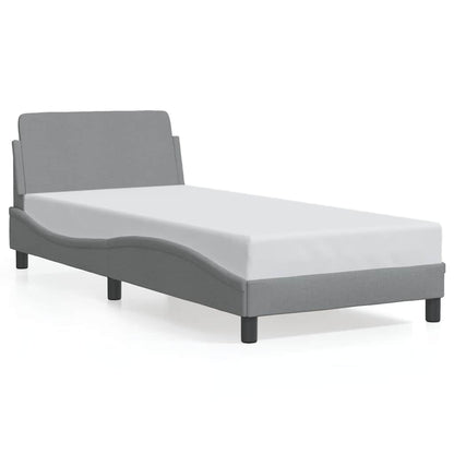 Struttura letto Dover Grigio Chiaro 90x190 cm in Tessuto | homemem39